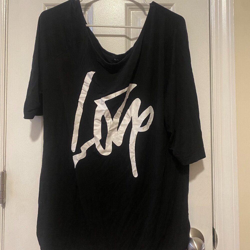 MAGICMK Off Shoulder Black T-Shirt, Size 3X
